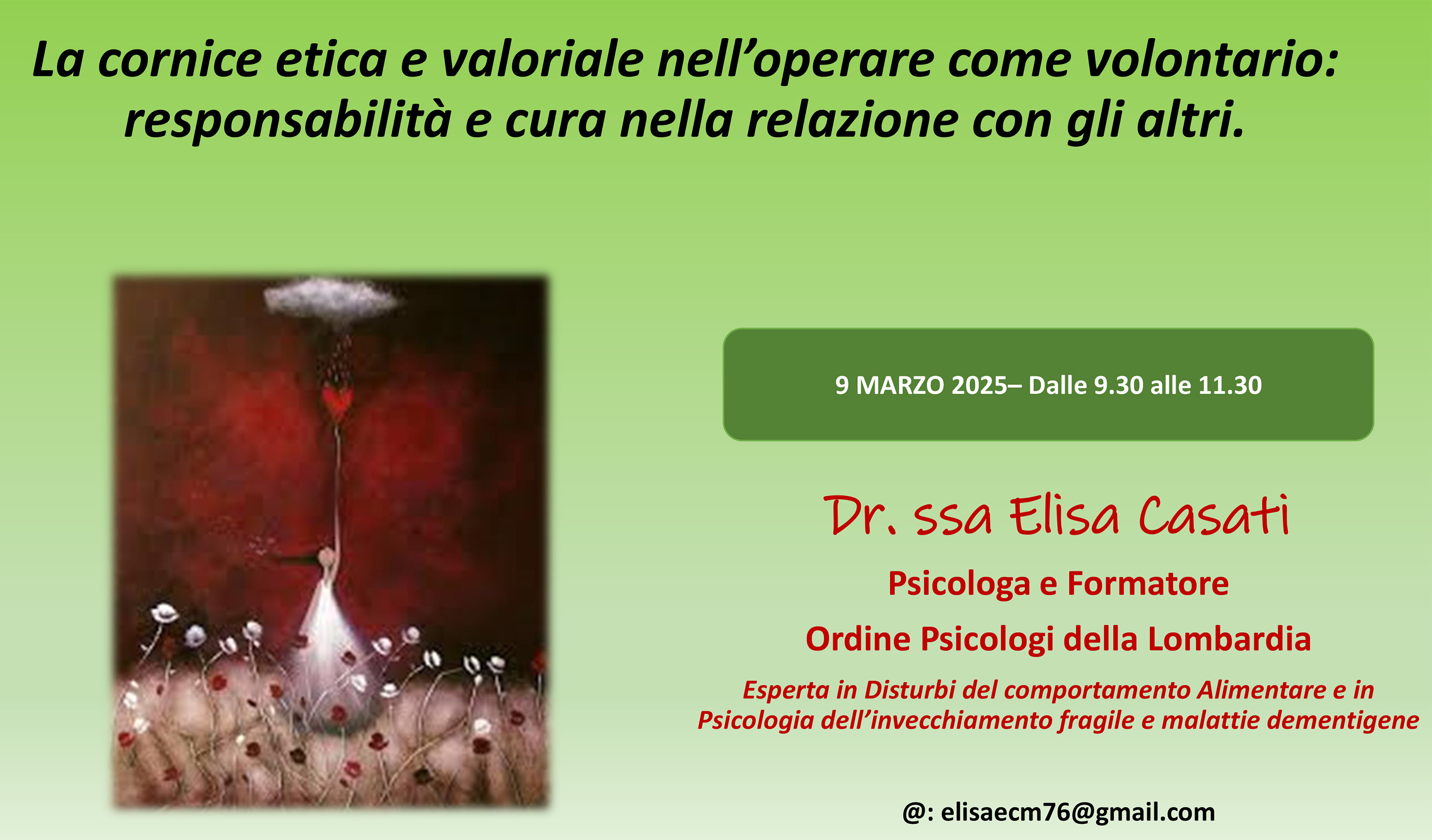 Incontri formativi con la Dottoressa in psicologia Elisa Casati